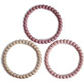 mushie Pearl Teether Bracelet | 3-Pack (Linen/Peony/Pale Pink)