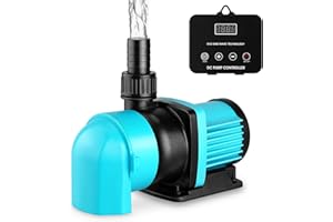 JEREPOND 1320GPH Aquarium Return pump with LCD display controller, DC 24V 35W aquarium pump for saltwater freshwater aquarium,fish tank,sump,20 speeds ECO Quiet Submersible and inline pump