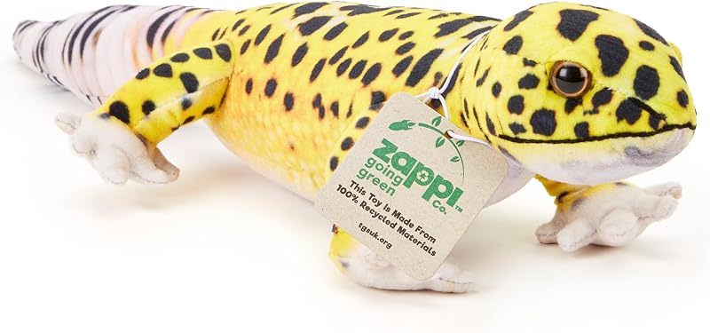 Zappi Co Leopard Gecko Plush 45cm Recycled Eco Friendly Desert Toy