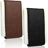 Eccliy 2 Pcs Magnetic Leather Money Clip for Men Ideal Christmas gifts Slim Minimalist Business Card Holder Capable of Holding 10 to 12 Bills in Brown and Black