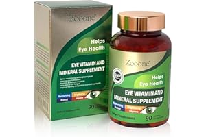 Zooone Lutein Eye Vitamins Supplement 90pcs, Lutein & Zeaxanthin for Women Men to Against Macular & Dry Eye, Multivitamin for Vision & Ocular Health with Zinc, VC, VE