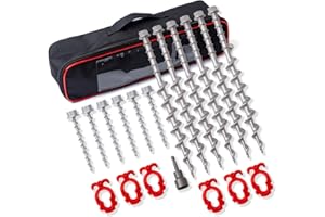 GarfatolRv Ground Anchors Aluminum Tent Stakes Heavy Duty Tent Anchors for Swing Set Anchors Screw in kit for Securing Animals,Tents, Canopies, Sheds,Amusement Facilities,Swing Sets Outdoors