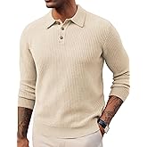 PJ PAUL JONES Mens Sweater Cable Knit Polo Collar Sweaters for Fall Winter