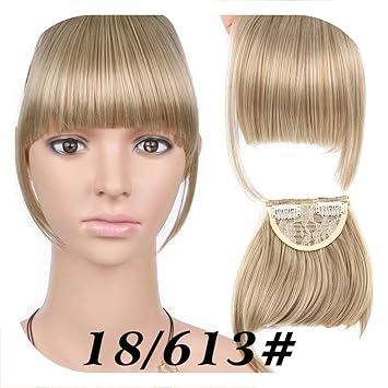 Amazon Com Short Front Neat Bangs Fake Fringe Clip In Hair
