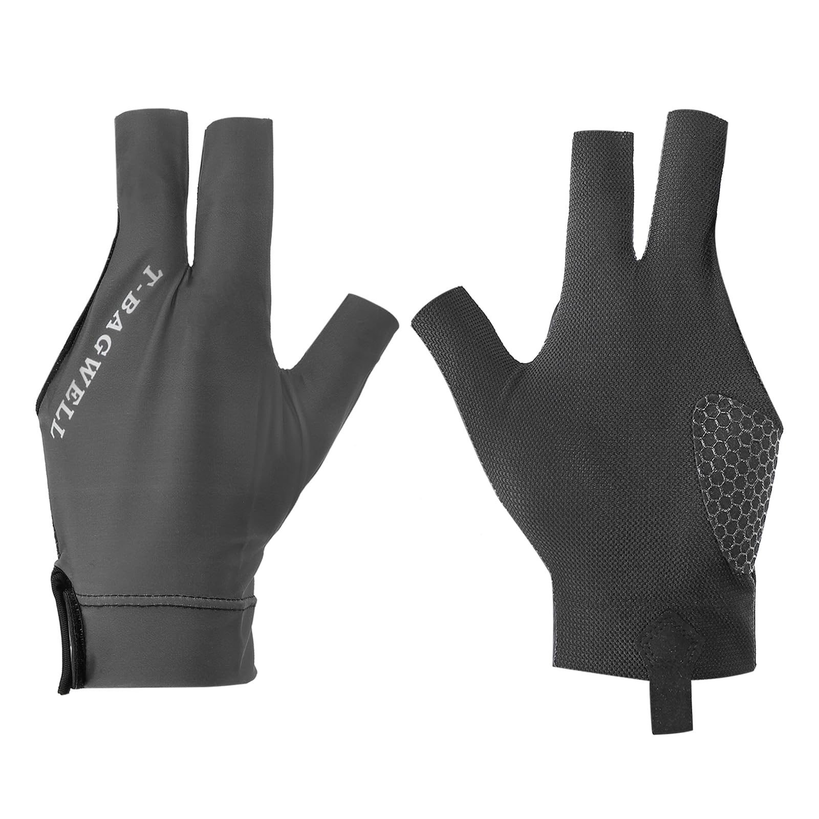 PATIKIL 3 Finger Pool Glove Left Hand, Billiard Gloves for Shooter Carom Pool Snooker Cue Sport, Grey
