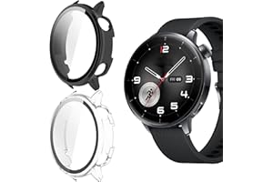 Compatible for OnePlus Watch 3 43mm Case, Lamshaw Hard PC Case with Tempered Glass Screen Protector Compatible with OnePlus W