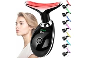 DOSET Red-Light-Therapy-for-Face and Neck with 7 Color, Facial Massager for Face and Neck, Face 𝖲 culpting Wand (Black)