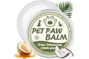 YEARDERA Dog Paw Balm & Nose Balm, Lick-Safe & Moisturizing | All-Natural Moisturizer & Soother for Dry | Deep Repair for Dry, Cracked Paws | Year-Round Paw Protection (2.1 oz)
