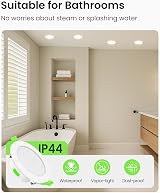 ALUSSO 7W Dimmable LED Downlights 3CCT 3000K 4000K 6500K IP44 White 6 Pack view 8