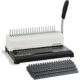 Binditek Binding Machine, Punch 12 Sheets, 450 Sheets, Adjustable Margin | Comb Binding Machine, 19-Hole, Punch 12 Sheet, 145 Sheets, with 100 Pcs 1/2" Comb Spines, for Letter Size, A5 or Smaller Size