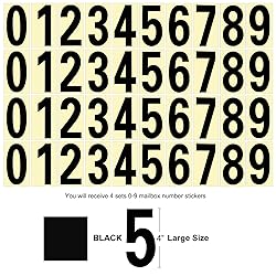 Mailbox Numbers for Outside, 4 Sets Large 4 inch