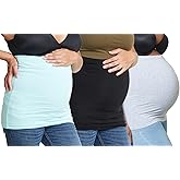 Maddie Moo Belly Bands - Available in 8 Sizes and 7 Colors. Maternity & Postpartum Shirt Extender 3 Packs for All Stages of Pregnancy