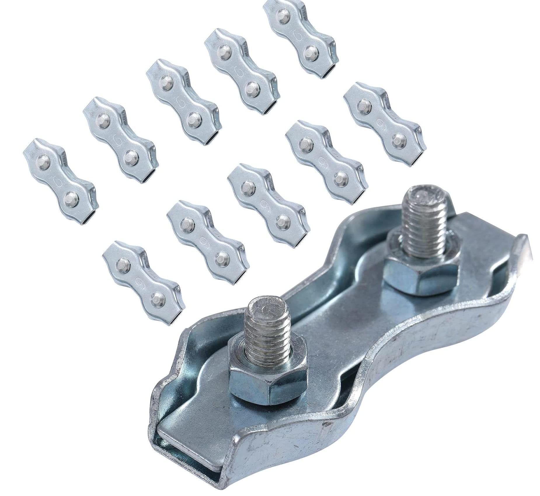 KATSU Electric Fence Wire Connector 10PCs 6mm Rope Clip Duplex Bolt Cable Clamp Poly Electric Fencing Joint