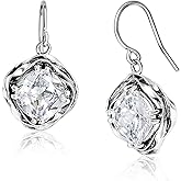 925 Sterling Silver Dangle Earrings for Women - Wrap with Cubic Zirconia Vintage Design - Hypoallergenic, Lead & Nickel Free - Artisan Handcrafted Statement Earrings by Jean Rachel Jewelry