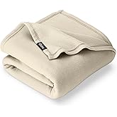 Bare Home Polar Fleece Blanket - Full/Queen - Oyster - Warm & Cozy - Premium Fleece Throw for Bed, Sofa, Camping, Travel and Cold Nights - Lightweight Blanket (Full/Queen, Oyster)