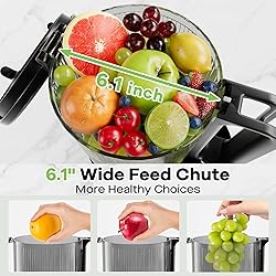 Cold Press Juicer, 5.82" Wide Feed Chute Juicers