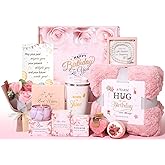 Birthday Gifts for Women, Unique Birthday Gift Basket for Women, Thoughtful and Relaxing Birthday Gifts for Mom, Wife, Sister, Best Friend, Her Self Care Box, Luxury Gift Set (Pink)