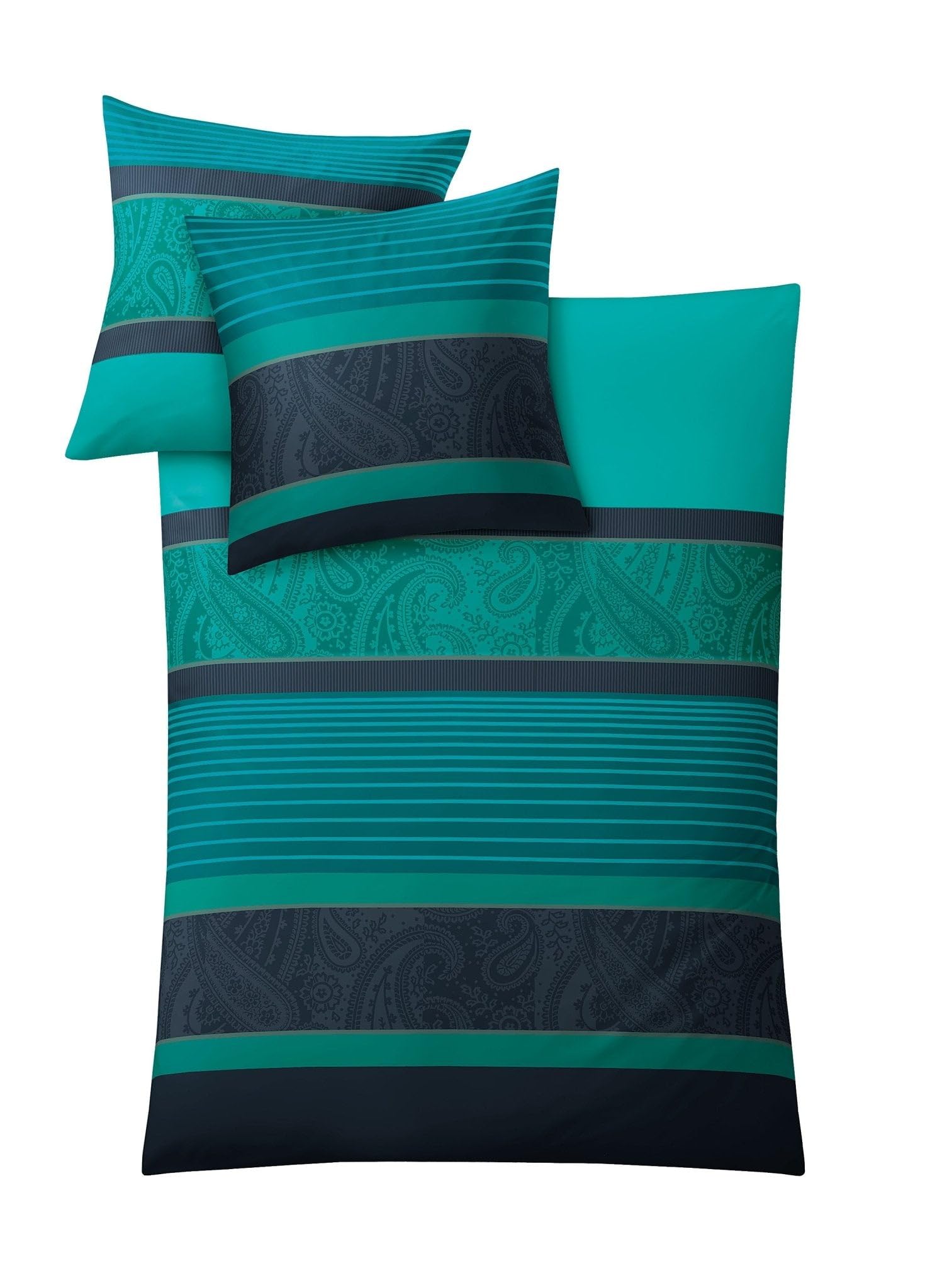 Kleine Wolke Cambridge Duvet Cover, Cotton, Petrol, 135 x 200 cm