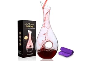 MWNI Wine Decanters,1.2 Liters Lead Free Crystal Red Wine Decanter Set,Used as Aerator,Glass Carafe Accessories,Gifts