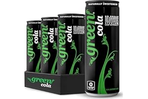 Green Cola - Sugar Free, Zero Calories, Naturally Sweetened with 100% Stevia Leaf Extract, Carbonated Soda, 100% Cola Taste, 12 Fl Oz each can - Pack of 12