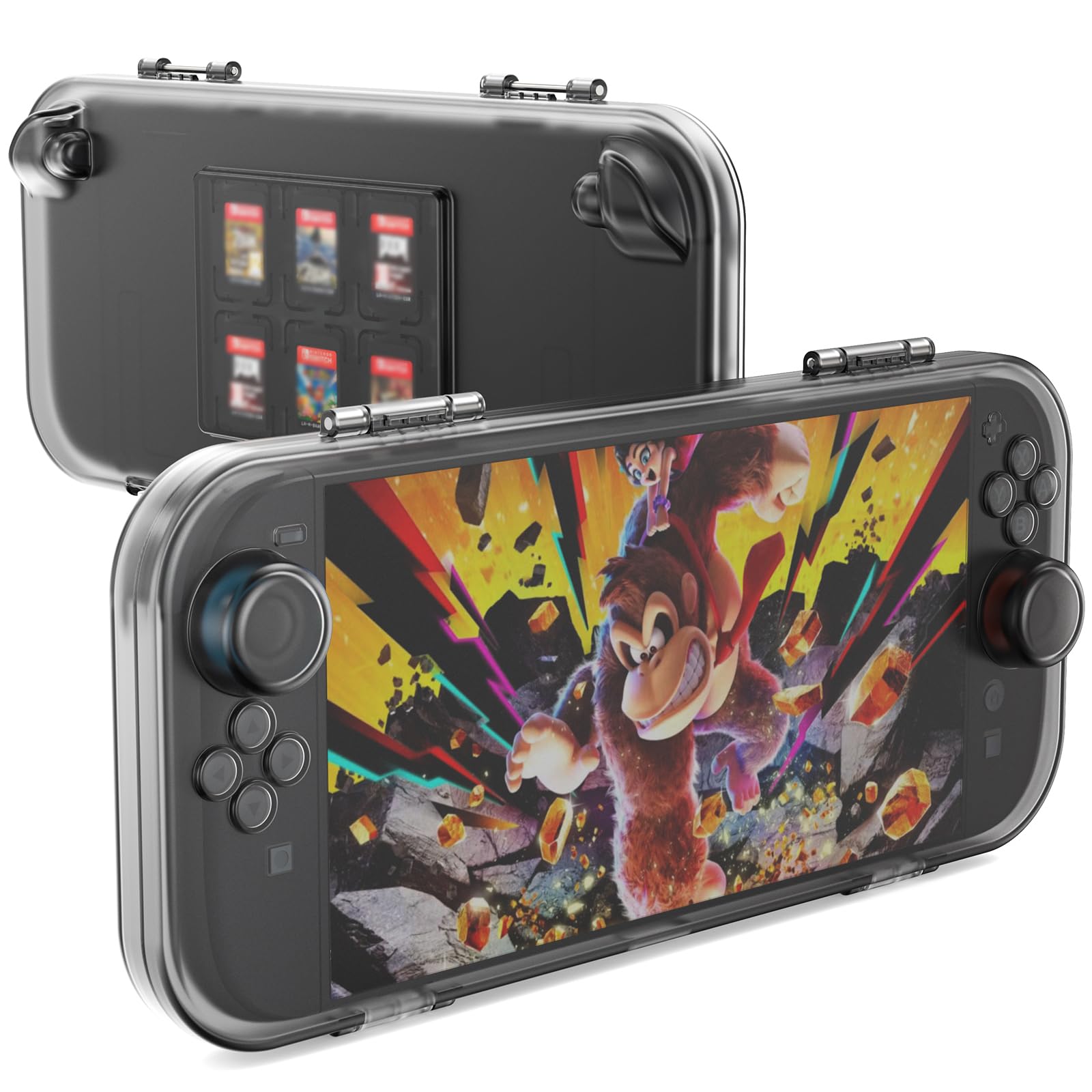 GagaKing Protective Case for Nintendo Switch 2 2025,Portable Travel Storage Cover with 6 Game Card Slots,Durable PC Material Ultra-Slim Snap Closure