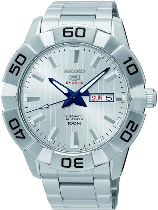 Seiko Herren-Armbanduhr 5 Analog Automatik Edelstahl SRPA49K1