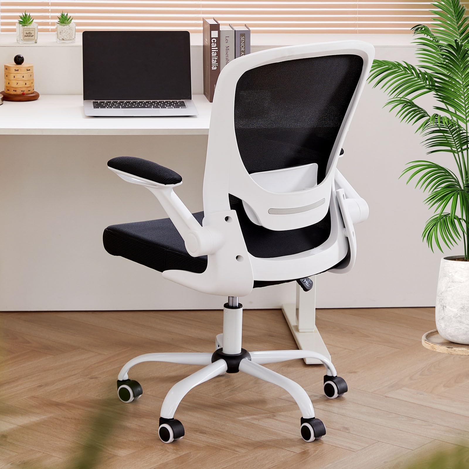 Mesh Office Chair Ergonomic Desk Chair with Adjustable Lumbar Support and Flip-up Arm Rocking Comfy Swivel Computer Task Chair for Home Office - Image 7