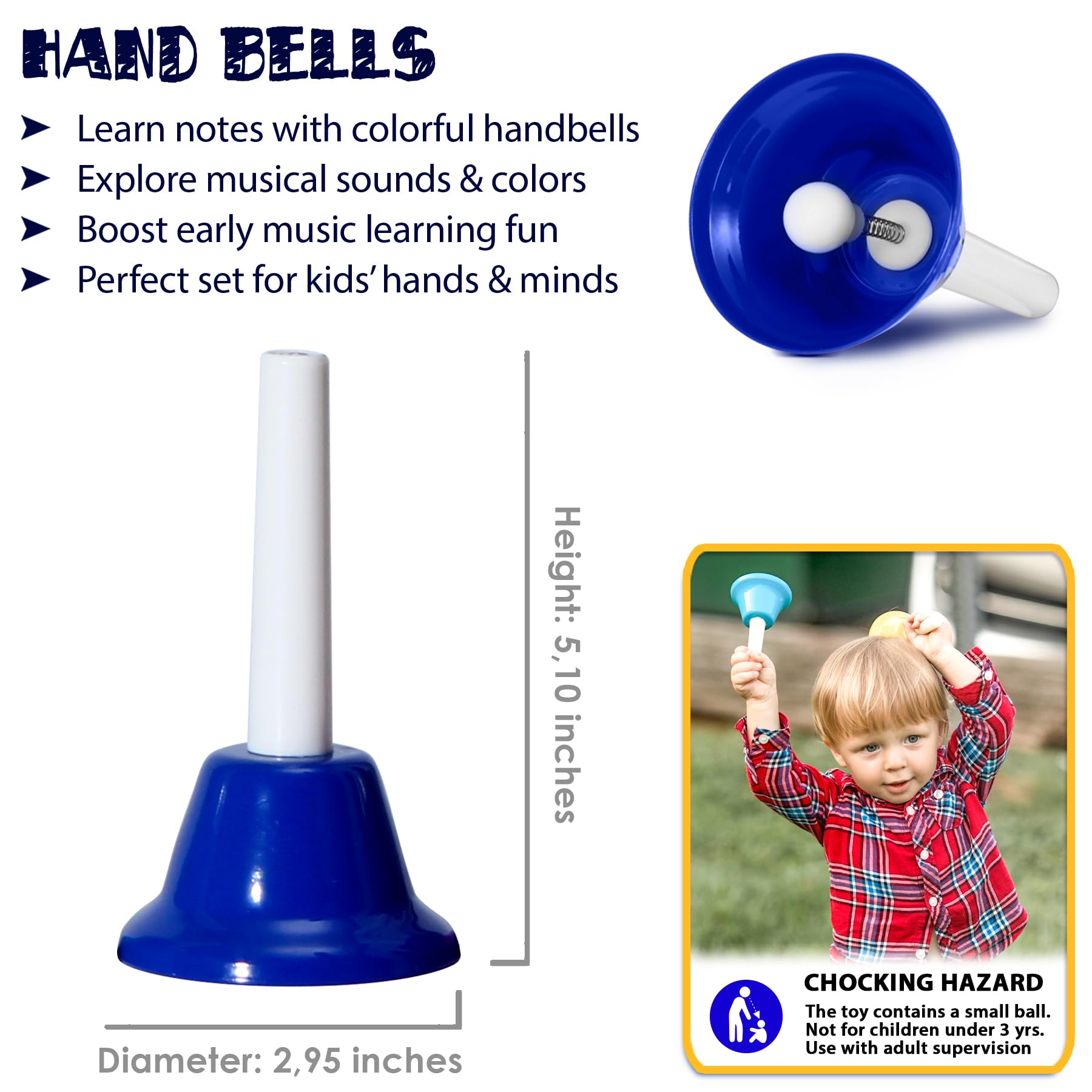 Mua MINIARTIS Hand Bells for Kids | Educational Music Toys for Toddlers ...