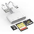 XD Card Reader, SD Card Reader for iPhone, 3 in 1 SD/TF/XD Card Reader Adapter for iPhone/USB C Device, Lightning+USB A+USB C XD Picture Card Adapter for iPhone 16/15/14/15/iPad/PC/Android