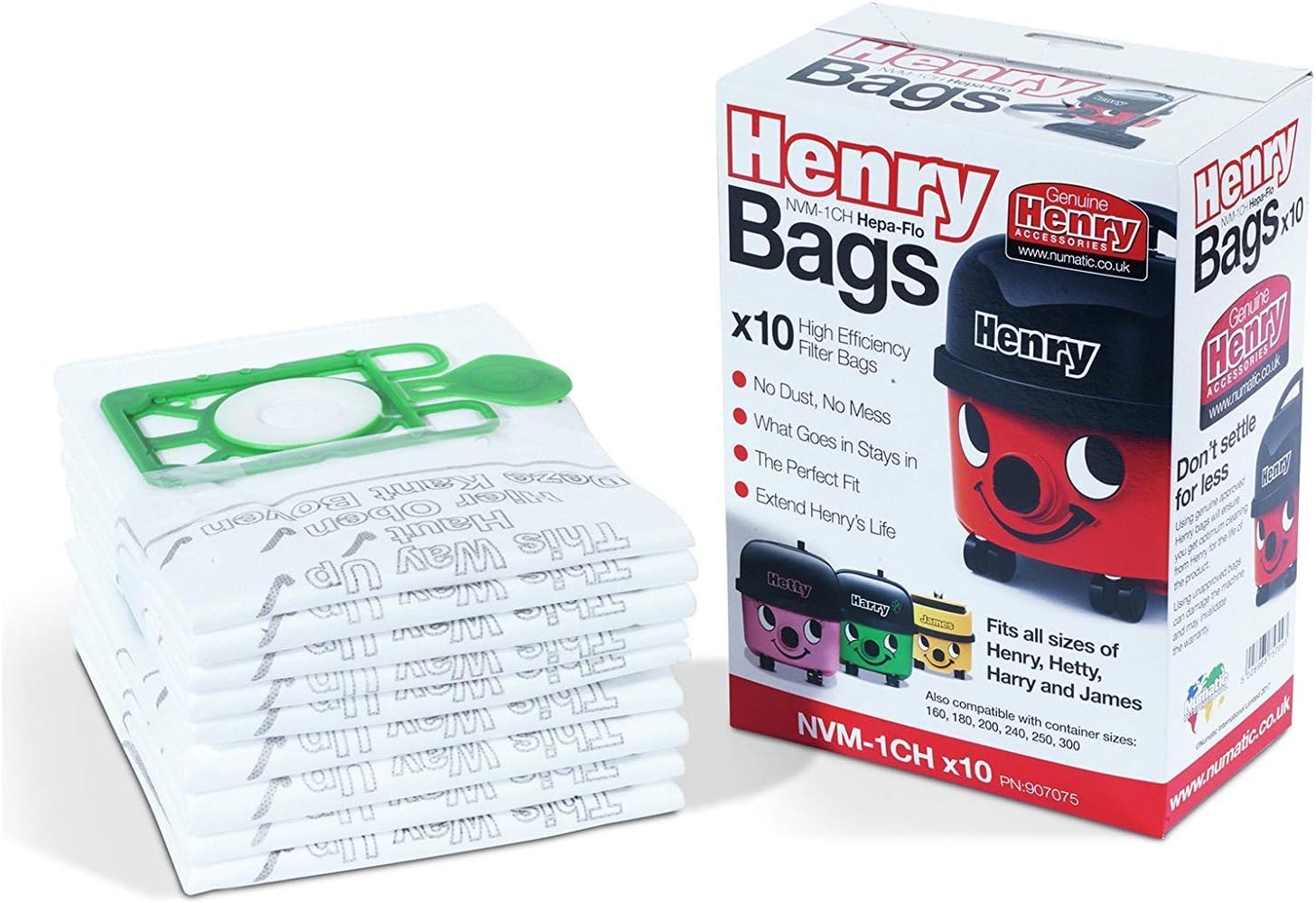 20 x Bags For Numatic Henry Hetty James Filter FLO Vacuum Cleaner