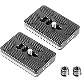 Manbily Arca Swiss Quick Release Plate (60x38mm) with 1/4" Screw, Metal QR Plate for Ball Head DSLR Camera Mount Clamp Tripod Monopod, PU-60 (Pack of 2)