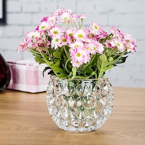 Amazon Co Jp ガラス フラワーベース 丸い 円形 花瓶 北欧 金魚鉢 花器 高級感 フラワーベース ガラスベース ガラスボトル アレンジ インテリア 水栽培 生け花 造花 おしゃれ シンプル インテリア雑貨 飾り瓶 北欧 レトロ風 ホーム キッチン