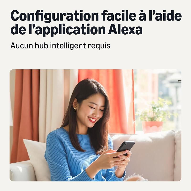 Lot de 2 ampoules intelligentes E14, Wi-Fi 2,4 GHz, pas de concentrateur nécessaire, fonctionne avec Alexa uniquement, changement de couleur, lot de 2 — photo 5 sur 8