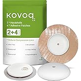 KOVOQ 2 Pack Reusable Libre 3 Plus Hardshell Covers Reduce Compression Lows | Add-On Cover Caps Customized for Freestyle Libre 3 &amp; Plus, Medtronic Instinct (4 Pack Waterproof Adhesive Patches Included)