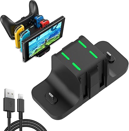 Amazon Dlseego 6in1スイッチ用充電スタンド Nintendo Switch 充電スタンド Joy Con Proコントローラー対応 急速充電 6台同時充電可能 過充電防止 Usb給電式 Type C Usbケーブル付き 充電led指示ライト付き 滑り止めマット 収納 一体型 Switchと4つjoy Con同時充電
