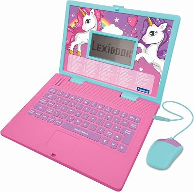 Lexibook Unicorn Educational Laptop French English 124 Activities Pink