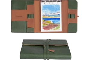 Lightwish Watercolor Pad - A5 20 Sheets 100% Cotton 300GSM Hot Press Paper | Detachable with Backing Board | All-in-One Trave