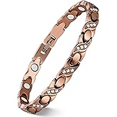 Feraco Copper Bracelets for Women, 99.99% Pure Copper Magnetic Bracelets with Effective Neodymium Magnets, Adjustable Jewelry Gift with Sizing Tool