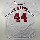 Facsimile Autographed Henry Hank Aaron Atlanta White Reprint Laser Auto Baseball Jersey Size Men's XL