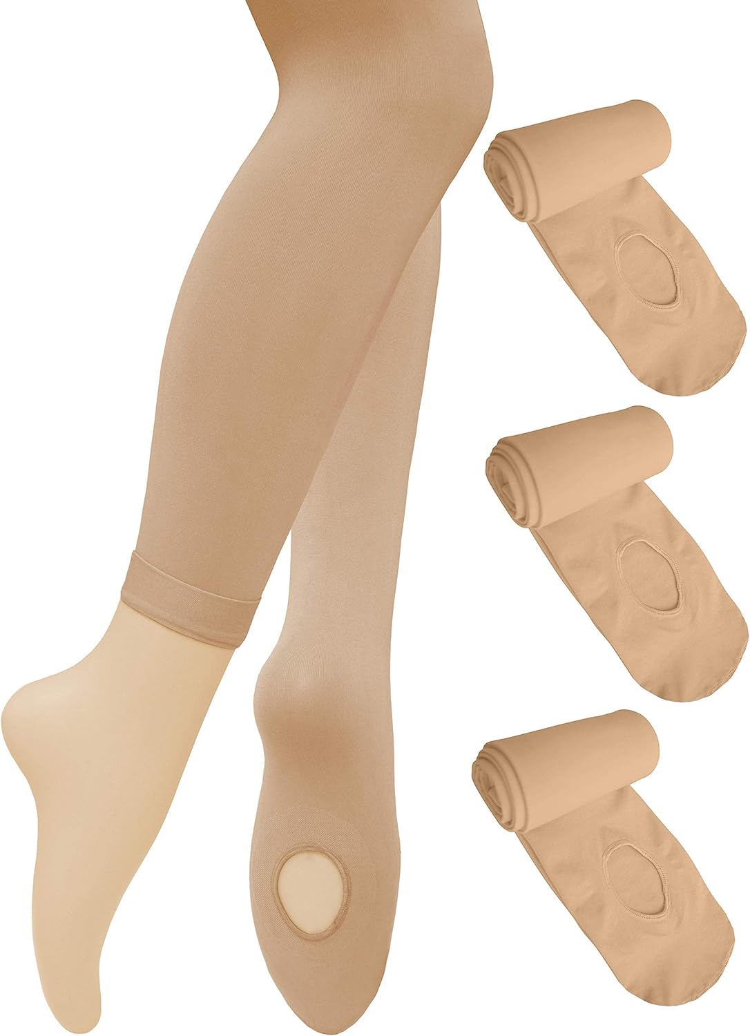 Dancina Dance Ballet Tights for Girls & Women - Ultra-Soft Convertible Transition Tights at  Women’s Clothing store