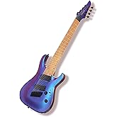 AKLOT Multi-Scale 8-String Electric Guitar: Roasted Maple Neck with String-Through Bridge Electric Guitars Kit with Okoume Body, HH Pickup, Gig Bag, Strap, Distortion Pedal, XRN-8 TB