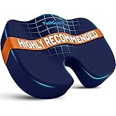 TushGuard Seat Cushion for Office Chair Memory Foam Non-Slip Cushion Back, Relief Chair Pad, Butt Pillow for Office Chair, Car, Computer Desk, Blue