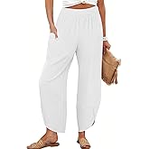 ANRABESS Womens Wide Leg Palazzo Capri Pants 2026 Summer Casual Loose High Waisted Lounge Flowy Cropped Beach Work Trousers