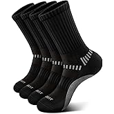 Bigant Boys Socks Cushioned Compression Athletic Crew Socks Running Arch Support for 4-12 Years Old Gilrs Kids Youth 4 Pairs