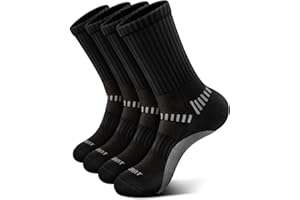 Boys Socks Cushioned Compression Athletic Crew Socks Running Arch Support for 4-12 Years Old Gilrs Kids Youth 4 Pairs