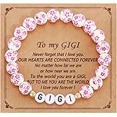Kivosliviz Gigi Gifts for Women Jewelry Grandson Grandchildren Mothers Day Gigi Bracelet for Grandma