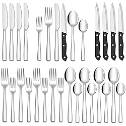 Hiware 24-Piece Silverware Set with Steak
