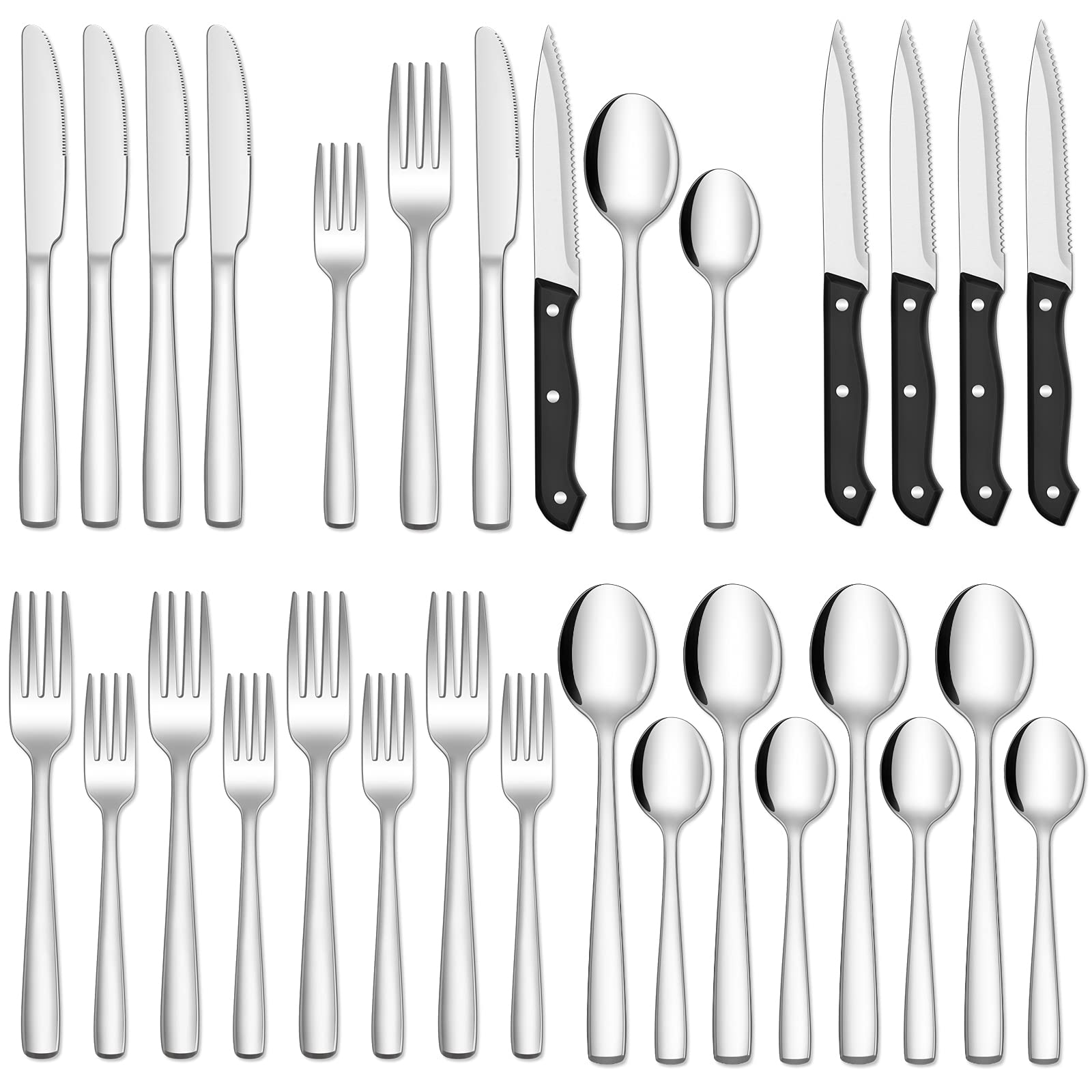 Hiware 24-Piece Silverware Set with Steak