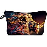 Livel lhood Lion Makeup Bag Cute Small Makeup Organizer Bag Travel Toiletry Zipper Pouch Birthday Christmas Lion Gifts for Women Friends