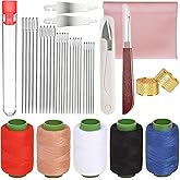 37Pcs Sewing Tool Set, Big Eye Steel Needles Kit with Stainless Steel Hand Sewing & Quilting Needles, Professional DIY Needle and Thread Kit for Beginners and Sewing Lovers